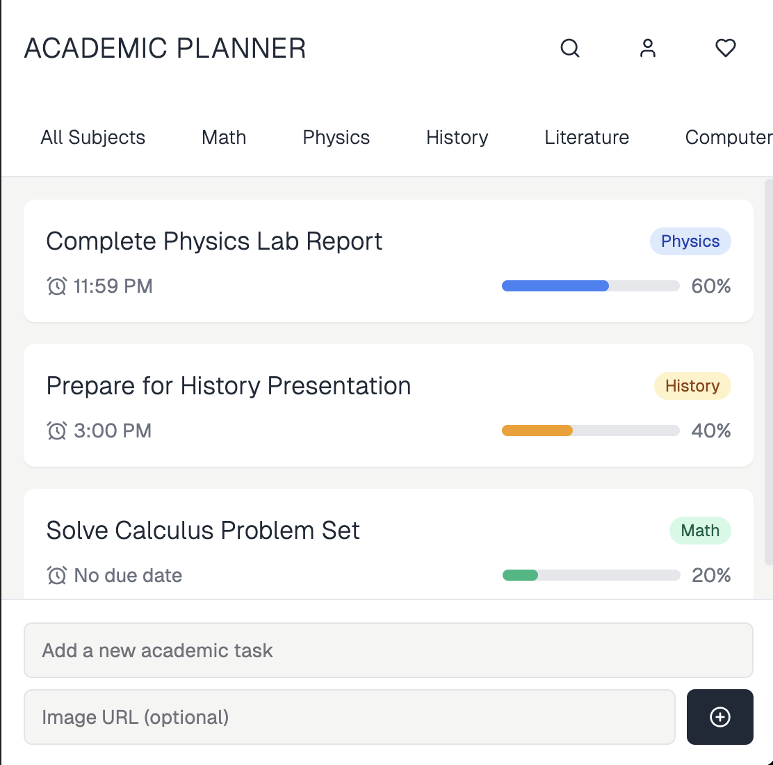 Academic Planner To-Do List